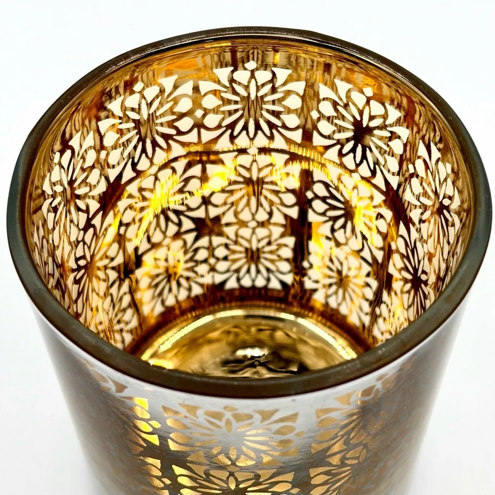 Crate & Barrel Raj Silver and Gold Color Votive Candle Holder